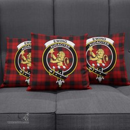 ScotsTee Shop Scottish Ewing Clan Crest Tartan Pillow/ Pillow Cover Tartan Accessories for Home