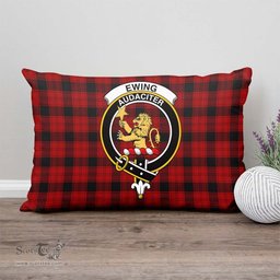 ScotsTee Shop Scottish Ewing Clan Crest Tartan Pillow/ Pillow Cover Tartan Accessories for Home