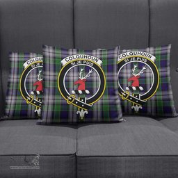 ScotsTee Shop Scottish Colquhoun Dress Clan Crest Tartan Pillow/ Pillow Cover Tartan Accessories for Home