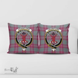 ScotsTee Shop Scottish Crawford Ancient Clan Crest Tartan Pillow/ Pillow Cover Tartan Accessories for Home