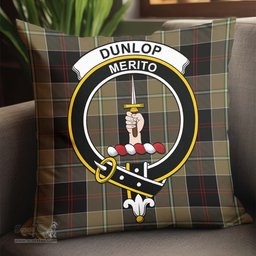 ScotsTee Shop Scottish Dunlop Hunting Clan Crest Tartan Pillow/ Pillow Cover Tartan Accessories for Home
