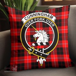 ScotsTee Shop Scottish Cunningham Modern Clan Crest Tartan Pillow/ Pillow Cover Tartan Accessories for Home