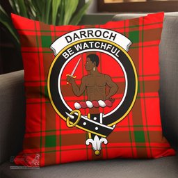 ScotsTee Shop Scottish Darroch Clan Crest Tartan Pillow/ Pillow Cover Tartan Accessories for Home