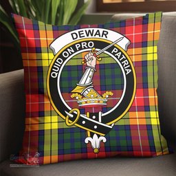 ScotsTee Shop Scottish Dewar Clan Crest Tartan Pillow/ Pillow Cover Tartan Accessories for Home
