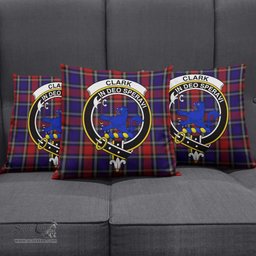 ScotsTee Shop Scottish Clark (Lion) Red Clan Crest Tartan Pillow/ Pillow Cover Tartan Accessories for Home