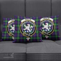 ScotsTee Shop Scottish Inglis Modern Clan Crest Tartan Pillow/ Pillow Cover Tartan Accessories for Home