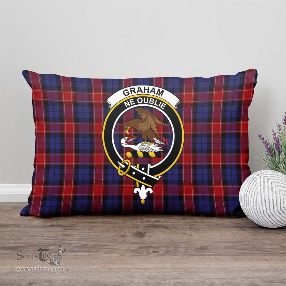 ScotsTee Shop Scottish Graham of Menteith Red Clan Crest Tartan Pillow/ Pillow Cover Tartan Accessories for Home
