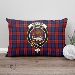 ScotsTee Shop Scottish Graham of Menteith Red Clan Crest Tartan Pillow/ Pillow Cover Tartan Accessories for Home