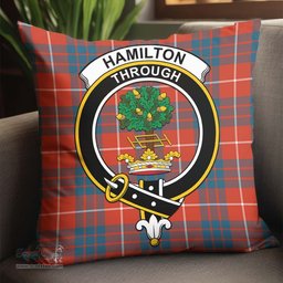 ScotsTee Shop Scottish Hamilton Ancient Clan Crest Tartan Pillow/ Pillow Cover Tartan Accessories for Home