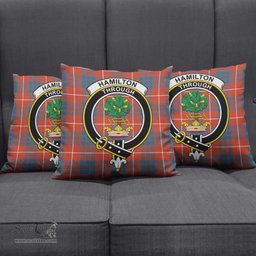 ScotsTee Shop Scottish Hamilton Ancient Clan Crest Tartan Pillow/ Pillow Cover Tartan Accessories for Home