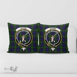 ScotsTee Shop Scottish Gunn Clan Crest Tartan Pillow/ Pillow Cover Tartan Accessories for Home