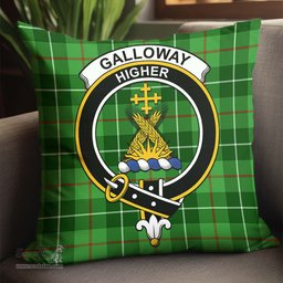 ScotsTee Shop Scottish Galloway Clan Crest Tartan Pillow/ Pillow Cover Tartan Accessories for Home
