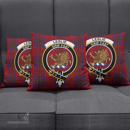 ScotsTee Shop Scottish Leslie Red Clan Crest Tartan Pillow/ Pillow Cover Tartan Accessories for Home
