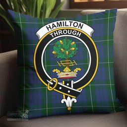 ScotsTee Shop Scottish Hamilton Hunting Clan Crest Tartan Pillow/ Pillow Cover Tartan Accessories for Home