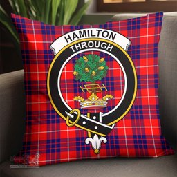 ScotsTee Shop Scottish Hamilton Modern Clan Crest Tartan Pillow/ Pillow Cover Tartan Accessories for Home
