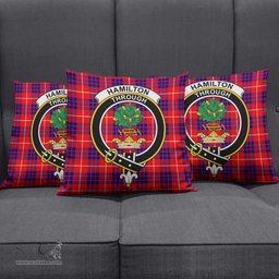 ScotsTee Shop Scottish Hamilton Modern Clan Crest Tartan Pillow/ Pillow Cover Tartan Accessories for Home