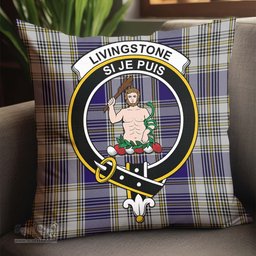 ScotsTee Shop Scottish Livingstone Dress Clan Crest Tartan Pillow/ Pillow Cover Tartan Accessories for Home