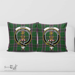 ScotsTee Shop Scottish Gray Hunting Clan Crest Tartan Pillow/ Pillow Cover Tartan Accessories for Home