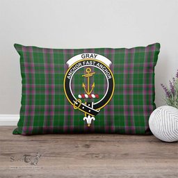 ScotsTee Shop Scottish Gray Hunting Clan Crest Tartan Pillow/ Pillow Cover Tartan Accessories for Home
