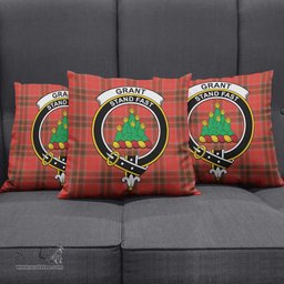 ScotsTee Shop Scottish Grant Weathered Clan Crest Tartan Pillow/ Pillow Cover Tartan Accessories for Home