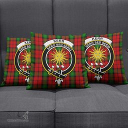 ScotsTee Shop Scottish Kerr Clan Crest Tartan Pillow/ Pillow Cover Tartan Accessories for Home
