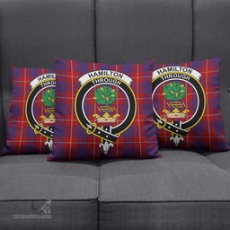 ScotsTee Shop Scottish Hamilton Clan Crest Tartan Pillow/ Pillow Cover Tartan Accessories for Home
