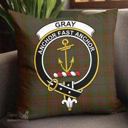 ScotsTee Shop Scottish Gray Clan Crest Tartan Pillow/ Pillow Cover Tartan Accessories for Home
