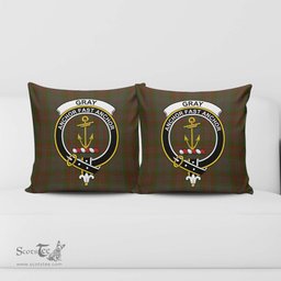 ScotsTee Shop Scottish Gray Clan Crest Tartan Pillow/ Pillow Cover Tartan Accessories for Home