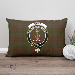 ScotsTee Shop Scottish Gray Clan Crest Tartan Pillow/ Pillow Cover Tartan Accessories for Home