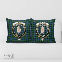 ScotsTee Shop Scottish Lamont Clan Crest Tartan Pillow/ Pillow Cover Tartan Accessories for Home