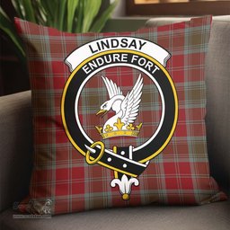 ScotsTee Shop Scottish Lindsay Weathered Clan Crest Tartan Pillow/ Pillow Cover Tartan Accessories for Home