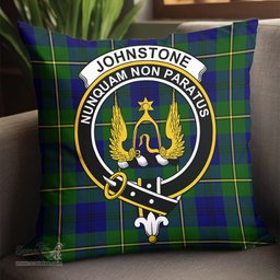 ScotsTee Shop Scottish Johnstone Modern Clan Crest Tartan Pillow/ Pillow Cover Tartan Accessories for Home