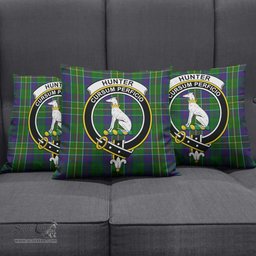 ScotsTee Shop Scottish Hunter of Hunterston Clan Crest Tartan Pillow/ Pillow Cover Tartan Accessories for Home