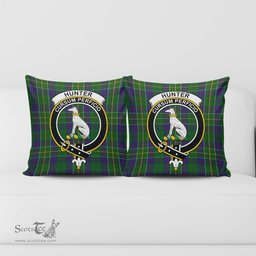 ScotsTee Shop Scottish Hunter of Hunterston Clan Crest Tartan Pillow/ Pillow Cover Tartan Accessories for Home
