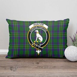 ScotsTee Shop Scottish Hunter of Hunterston Clan Crest Tartan Pillow/ Pillow Cover Tartan Accessories for Home