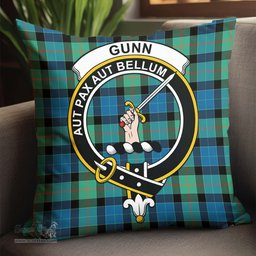 ScotsTee Shop Scottish Gunn Ancient Clan Crest Tartan Pillow/ Pillow Cover Tartan Accessories for Home