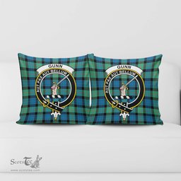 ScotsTee Shop Scottish Gunn Ancient Clan Crest Tartan Pillow/ Pillow Cover Tartan Accessories for Home