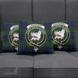 ScotsTee Shop Scottish Lockhart Modern Clan Crest Tartan Pillow/ Pillow Cover Tartan Accessories for Home