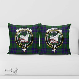 ScotsTee Shop Scottish Lockhart Modern Clan Crest Tartan Pillow/ Pillow Cover Tartan Accessories for Home