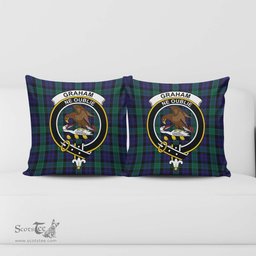 ScotsTee Shop Scottish Graham of Menteith Clan Crest Tartan Pillow/ Pillow Cover Tartan Accessories for Home