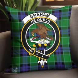 ScotsTee Shop Scottish Graham of Menteith Modern Clan Crest Tartan Pillow/ Pillow Cover Tartan Accessories for Home