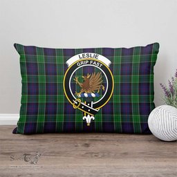 ScotsTee Shop Scottish Leslie Hunting Clan Crest Tartan Pillow/ Pillow Cover Tartan Accessories for Home