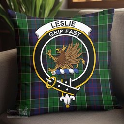 ScotsTee Shop Scottish Leslie Hunting Clan Crest Tartan Pillow/ Pillow Cover Tartan Accessories for Home