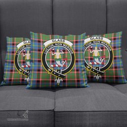 ScotsTee Shop Scottish Glass Clan Crest Tartan Pillow/ Pillow Cover Tartan Accessories for Home
