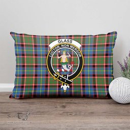 ScotsTee Shop Scottish Glass Clan Crest Tartan Pillow/ Pillow Cover Tartan Accessories for Home