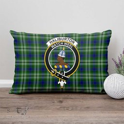 ScotsTee Shop Scottish Haliburton Clan Crest Tartan Pillow/ Pillow Cover Tartan Accessories for Home