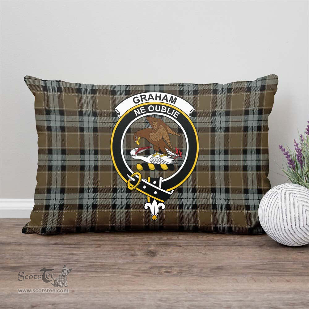 ScotsTee Shop Scottish Graham of Menteith Weathered Clan Crest Tartan Pillow/ Pillow Cover Tartan Accessories for Home