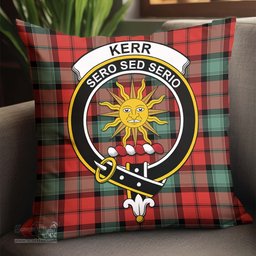 ScotsTee Shop Scottish Kerr Ancient Clan Crest Tartan Pillow/ Pillow Cover Tartan Accessories for Home