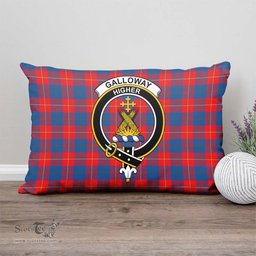 ScotsTee Shop Scottish Galloway Red Clan Crest Tartan Pillow/ Pillow Cover Tartan Accessories for Home