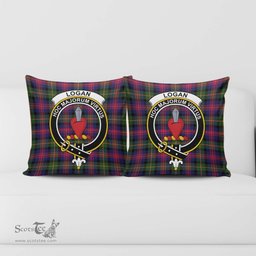 ScotsTee Shop Scottish Logan Modern Clan Crest Tartan Pillow/ Pillow Cover Tartan Accessories for Home